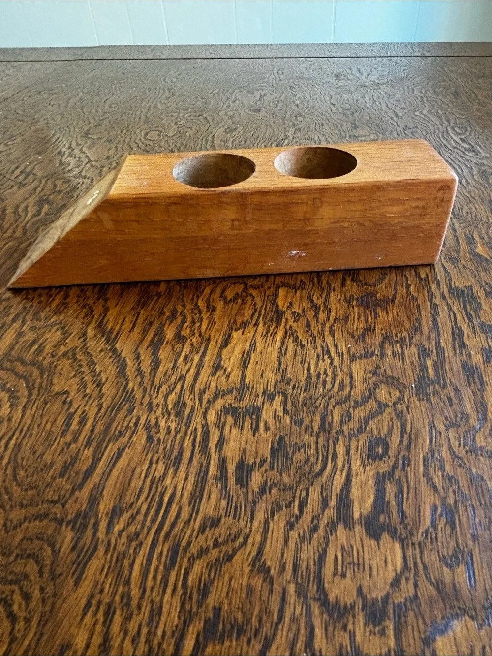 Wooden Balancing Wine Bottle Holder - Brown